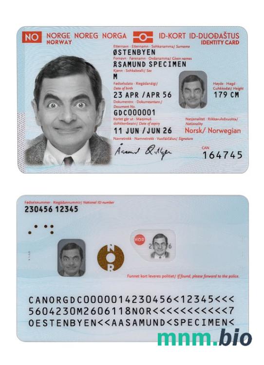 Karta identyfikacyjna Norwegii 2021-obecnie